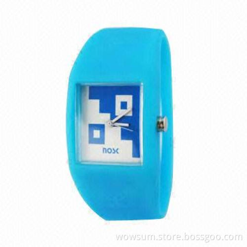 Silicone Bracelet Watch with Multicolor, Eco-friendly Silicone Material and Quartz Movement
